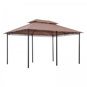 10 \\\\ \'x 13 \\\\\' Outdoor Soft Top Pergola Gazebo met gordijnen, 2-laags stalen frame tuinhuisje voor patio, kaki