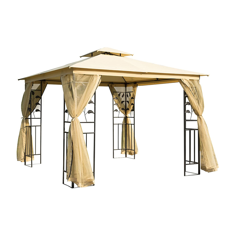 10 \\ 'x 10 \\' Metalen buiten patio Gazebo tuinkuif met verwijderbare gaasgordijnen