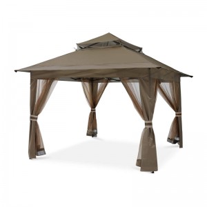 Tuinvoorraden Pergola aluminium outdoor Gazebo Outdoor Activity gebruiken met muggennet, chocolade