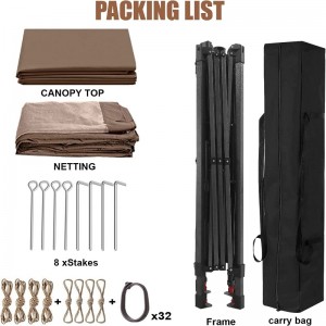 Tuinvoorraden Pergola aluminium outdoor Gazebo Outdoor Activity gebruiken met muggennet, chocolade
