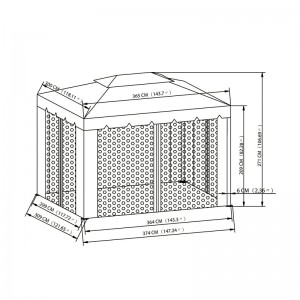 10 ft. X 12 ft. Gazebo Outdoor Activity gebruikt met muggennet, chocolade
