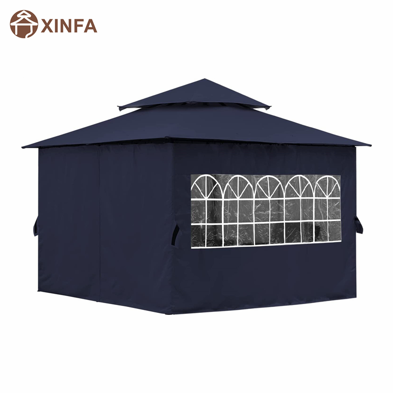 10'x10 ’outdoor Gazebo voor patio met kerkvenster Sidewalls, blauw