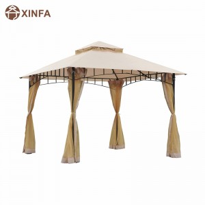 10 \\\\ \'x 10 \\\\\' Outdoor Patio Gazebo Luifel Tent met gaashywalls, 2-laags baldakijn voor achtertuin, beige