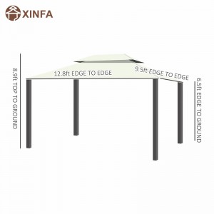 10 \\\\ \'x 13 \\\\\' Patio Gazebo Double Dak Outdoor Gazebo Luifel onderdak metnetten&gordijnen, lichtgeel