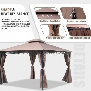 10 \\\\ \'x 13 \\\\\' Gazebo Block Sun Shade Luifel, waterdichte tent met gordijnen draagbare opvouwbare feestluifels