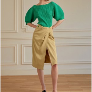 Franse vakantiestijl geplooide spleetrok vrouwen 2023 Nieuwe all-match rok