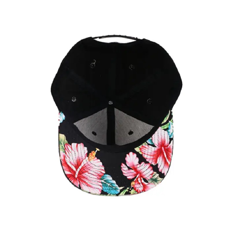 Grappige OEM 100% polyester underbrim borduurwerk tropic printing 2 tone snapback cap