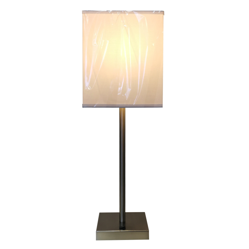 Eenvoudige stijl geborsteldenikkelafwerkingnachtkastje tafellamp met een op/off rocker -schakelaar in de kamer