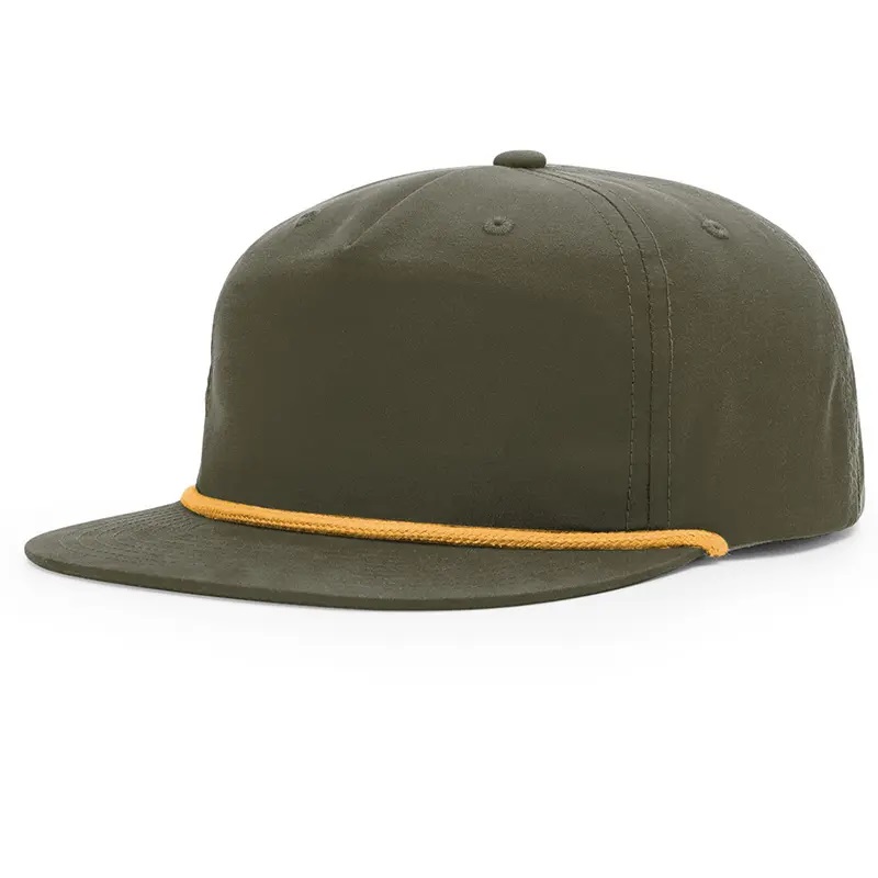 Gewoon zwart 5 paneel aangepaste Richardson 256 lege hoeden veracap trucker yupoonong touw snapback hoed designer cap