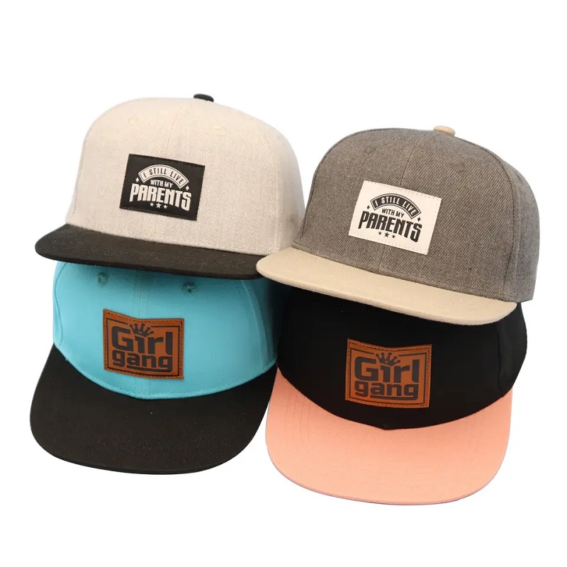 Modejongen klein formaat private label patch hiphop aangepaste hoeden kinderen van de aangepaste logo snapback hat caps voor kinderen