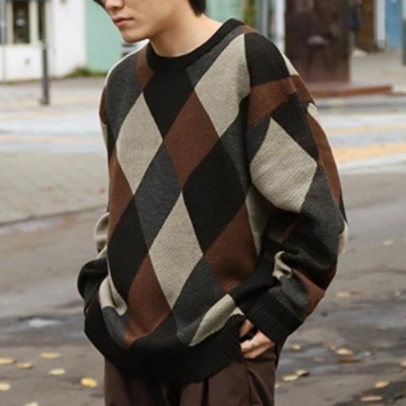 Basic heren rondenek mode gebreide trui verkoop voor mannen