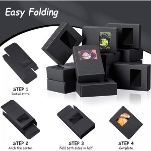 Aangepaste vensterpapierbox met PVC -materiaal