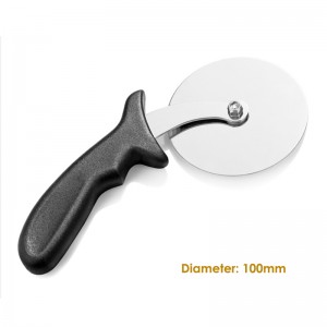 Handige roestvrijstalen pizza -snijder machine pizza Slicer met plastic handvat gemakkelijk te reinigen