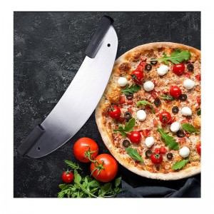 20 inch roestvrijstalen snijderpizza, pizza -snijder pizza rocker voor zakelijke keuken plastic handgreep rocker