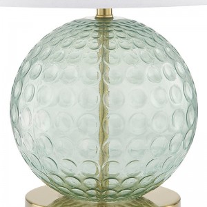 Home2 Hotel Aqua Glass Table Lamp met een op/off rocker -schakelaar in hotelkamer