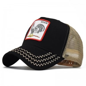 Groothandel mode 5 paneel cartoon sportkappen borduurwerk mesh gorros honkbal cap mannen dieren vrachtwagenchauffeurs hoeden