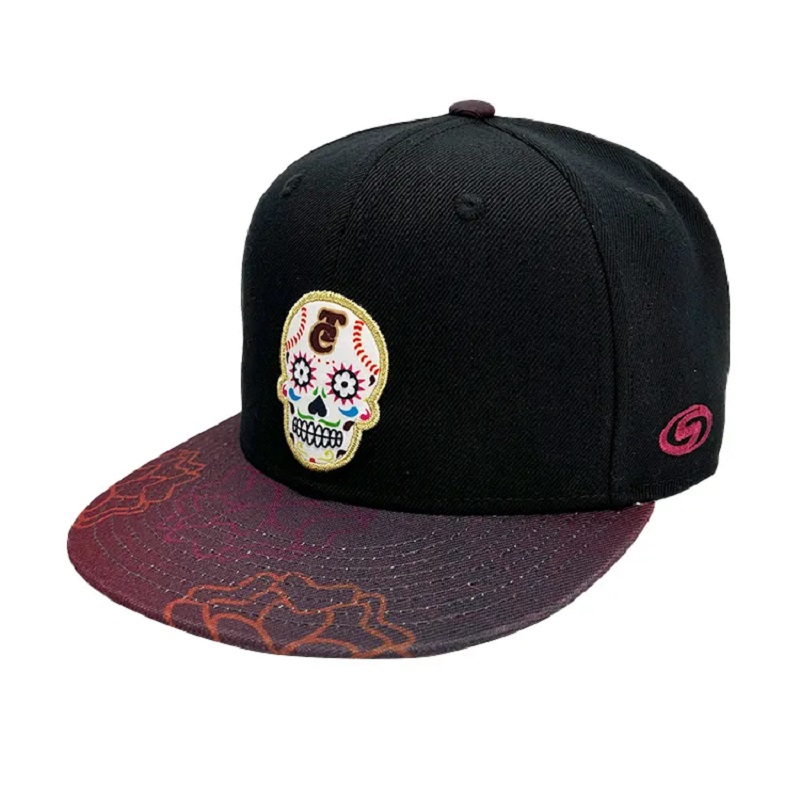 sublimatie mode -afdrukken 6 paneel snapback cap met hoogwaardige polyester stof