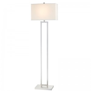 Marriott Hotel banknaast vloerlamp met geborsteldenikkelafwerking in de kamer