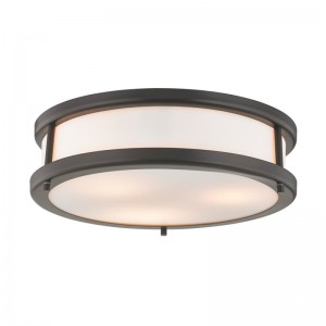 Delta hotel plafondlamp met donkere bronzen afwerking in kamers en gang