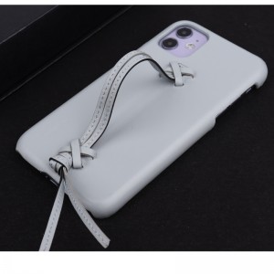 Denieuwe Apple iPhone 15 Minimalistische Solid Color Echt lederen telefoonhoesje heeft een volledige lederen band draagtas en een 360 graden volledige wrap anti -val en botsing telefoonhoes