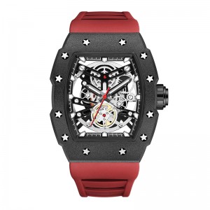 Baogela topmerk luxe heren horloges sport roestvrij staal tonneau dial militaire sport polshorloge siliconen band dropship 4149