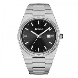 Baogela 40mm merk alle gouden roestvrijstalen heren van het polshorloge Classic Business 50m waterdichte Japan Movement Quartz Watch voor mannen 22801