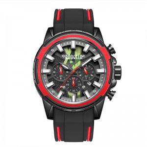 Baogelanieuwe horloges mannen roestvrij rubberriem blauw horloge voor man luxe waterdichte chronograaf polshorloge lumineuze relogio 22601