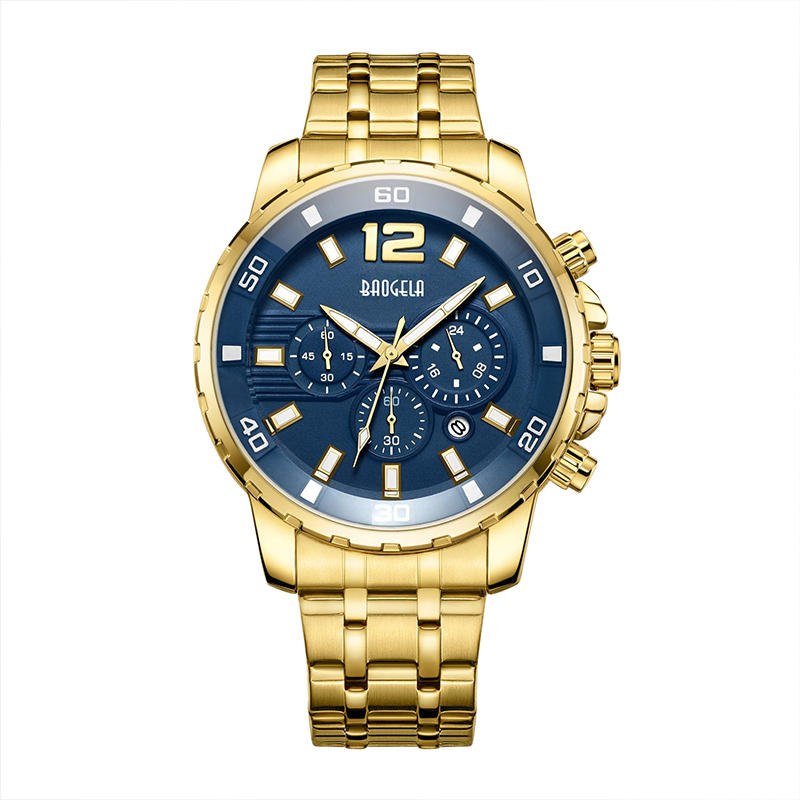 Baogela Quartz Men Gold Watch Top Brand Luxe Army Militaire pols horloges Clock Men Relogio Masculino Business Polshorwatch 22700