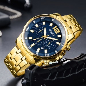 Baogela Quartz Men Gold Watch Top Brand Luxe Army Militaire pols horloges Clock Men Relogio Masculino Business Polshorwatch 22700