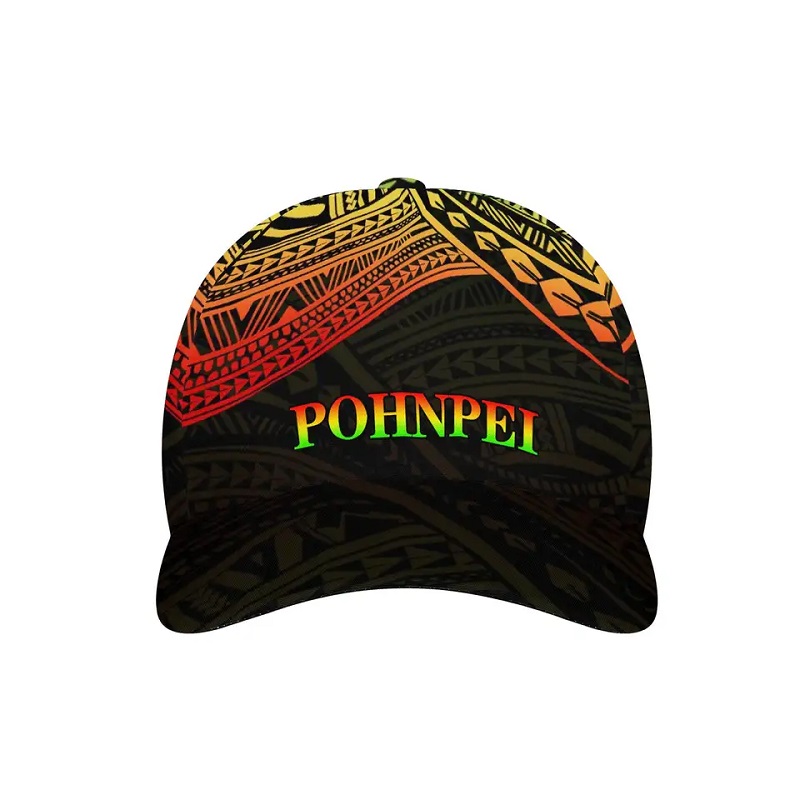 Nieuwe Micronesia pohnpei vlag Gedrukte honkbal cap polynesische tattoo sportkappen gemonteerd verstelbaar ademende unisex buitenhoed