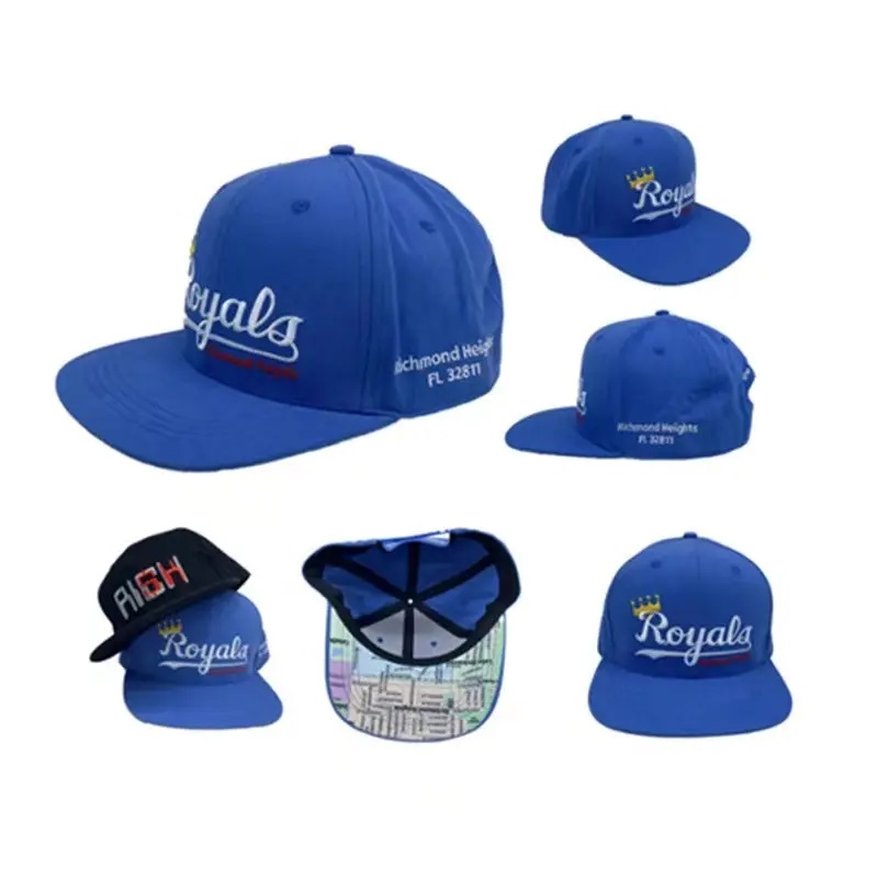 Groothandel mode 6 paneel Hip Hop Caps Snapback Cap 100% katoen aangepast Logo Snapback Hat voor mannen