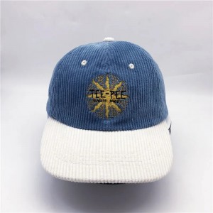 corduroy 6 paneel aangepast logo ongestructureerde volwassenen hoeden corduroy dad cap