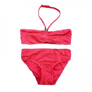 Halterneck Lace twee stukken kinderen zwempakken