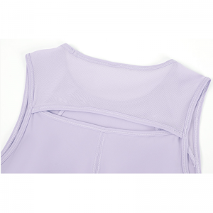 Patch Hollow Out O Neck Yoga Vest