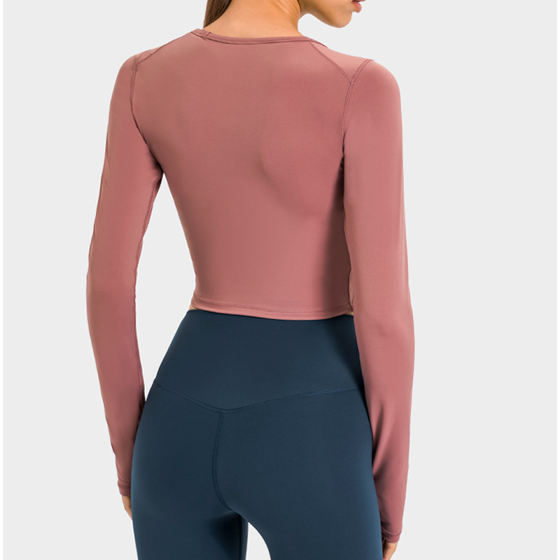 Bijgesneden vinger-cot onek yoga shirt
