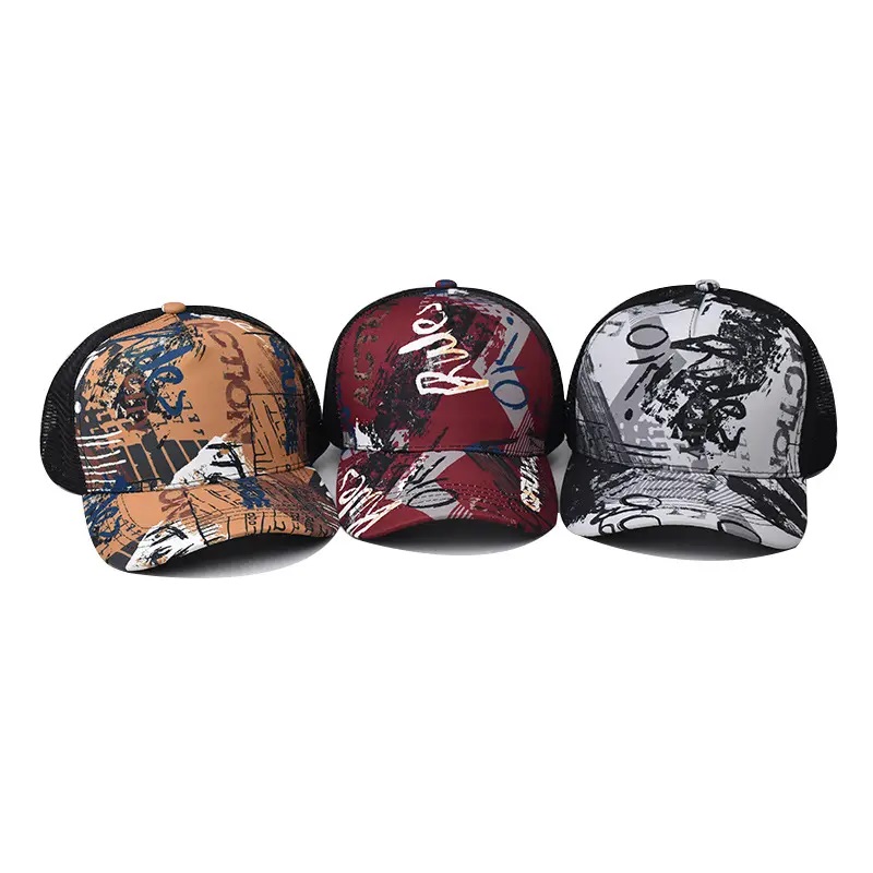 Goedkope zonnevizier snapback hiphop mesh hoeden aangepaste gradiënt trucker cap