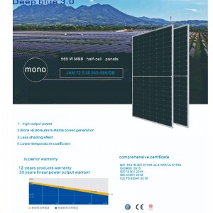 Hoog efficiëntie 540-555 W fotovoltaïsche zonnemodule paneelsysteem online verkoop