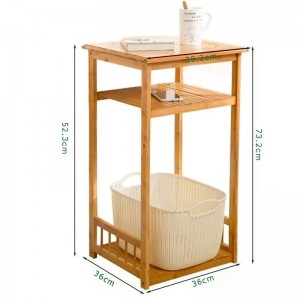 2 -laags aanpasbare bamboe houten opbergde zijkastjenachtstandaardtafel