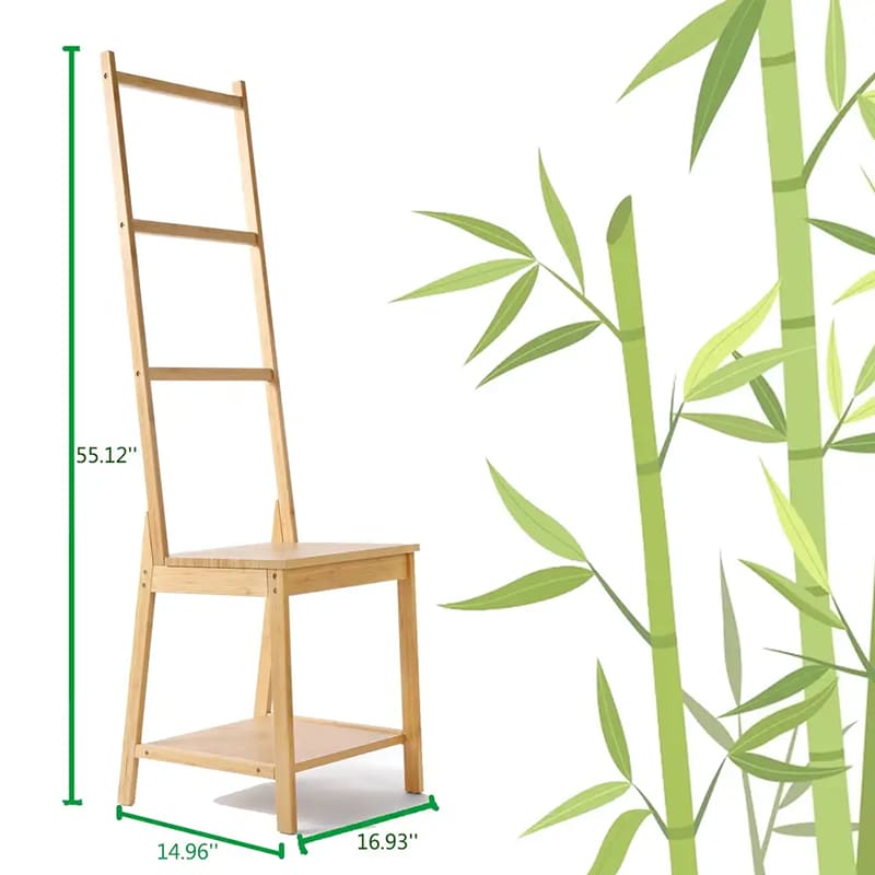 Bamboe ladder handdoek rek