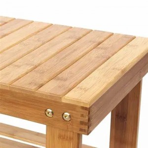 Bamboe schoenen bench laars organiseren gestoffeerde schoenenrek opslag