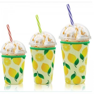 Aangepaste hoogwaardige ijskophuls met handvat koffiebekers geïntegreerde bedrukte cup -mouwen