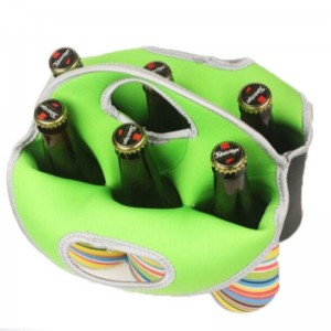 Groothandelneopreen stof 6 pack bierneopreen draagtas rode wijn koeltas voor picknickstrand