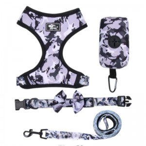 Aangepaste luxe puppy riem kraag verstelbare huisdierpoeptas bandana omkeerbare en ademendeneopreen hondenharnas sets