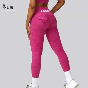 SC1093 Women Workout Leggings Hoge taille training Scrunch Butt Leggings met zakken