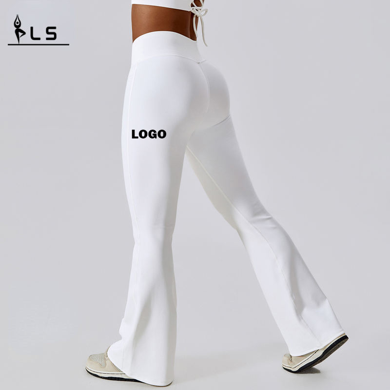 SC10102 Aangepast logonaadloze Flare -legging voor vrouw Butt Tifting Leggings Sports Flaar La Vared Yoga Pants