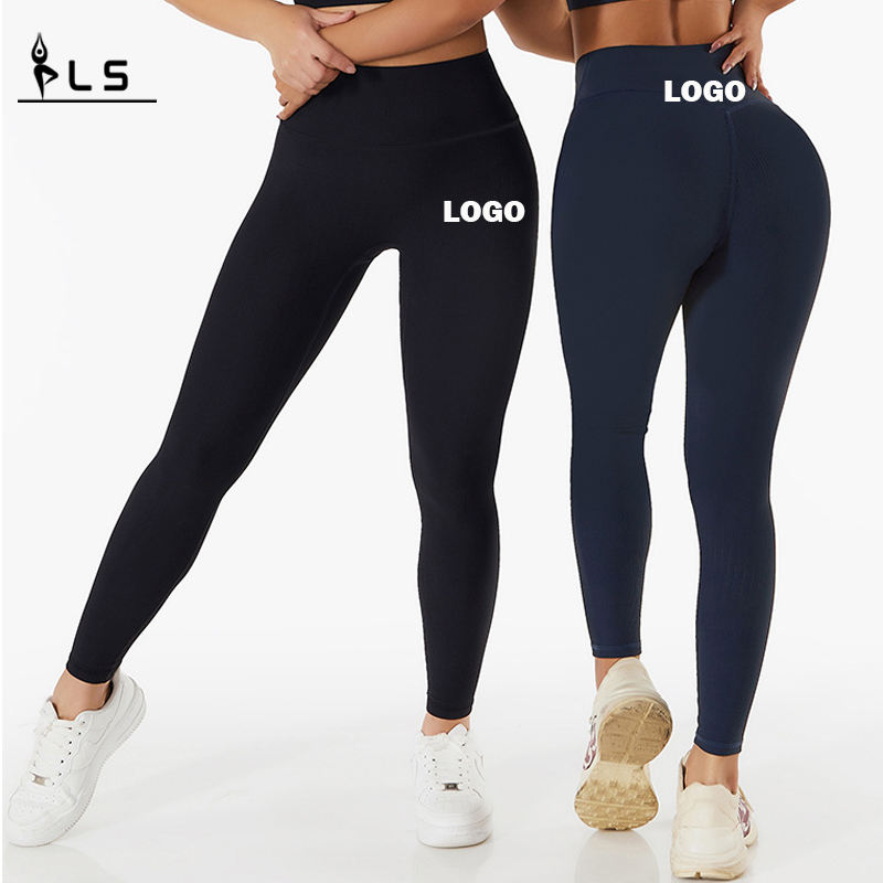 SC101013 Aangepast logonaadloze kontlift yogabroeken leggings voor vrouwen v snijden push up fitness leggings