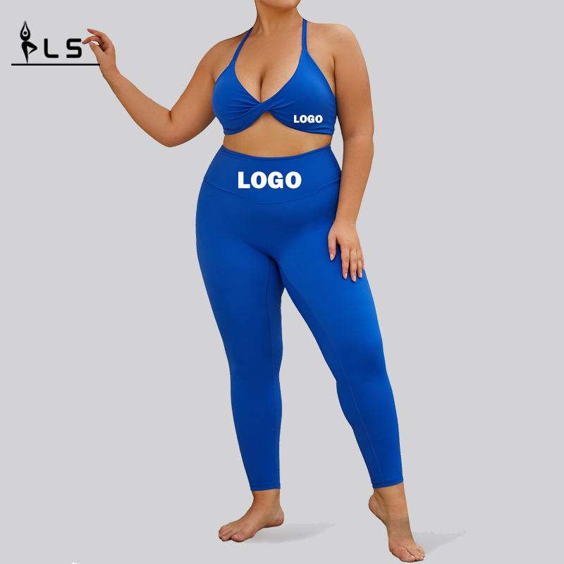 SC1068 grote set set yoga conjunto plus size solide yogabroek stretch leggings sport set yoga suit