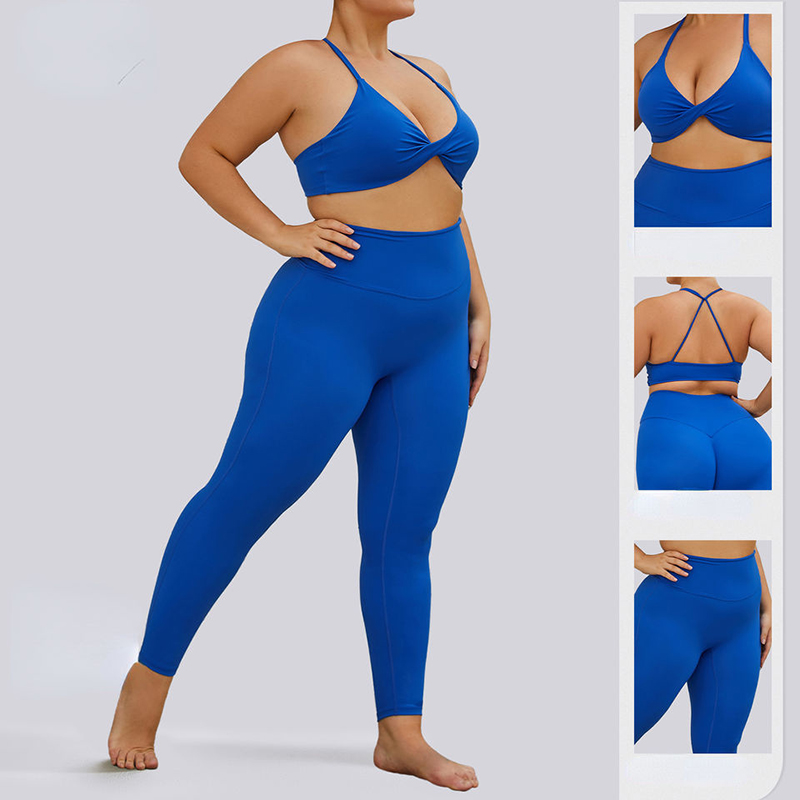 SC1068 grote set set yoga conjunto plus size solide yogabroek stretch leggings sport set yoga suit