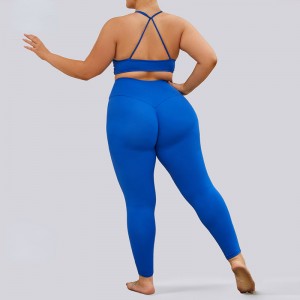 SC1068 grote set set yoga conjunto plus size solide yogabroek stretch leggings sport set yoga suit