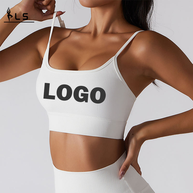 SC10174 Witte sportbeha Active Wear Private Label Gym Yoga Bras sexy strappy aangepaste sportbeha voor vrouwen